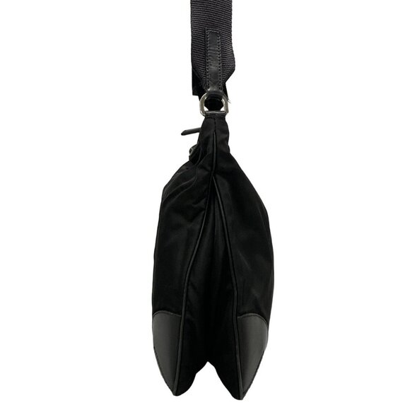 Auth PRADA - Black Nylon Leather Shoulder Bag - Picture 4 of 11